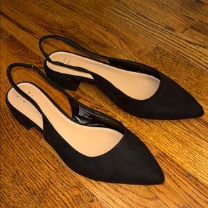 a new day Black Pointed Slingback Heels
